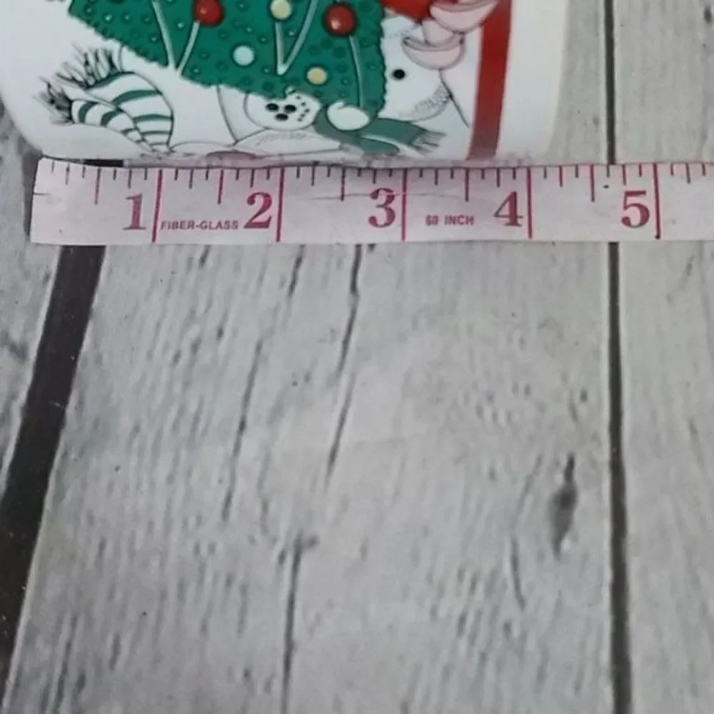 Vintage Christmas Snowman Handle Coffee Mug